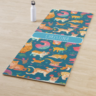 Animals Retro Colourful Personalised Pattern Yoga Mat