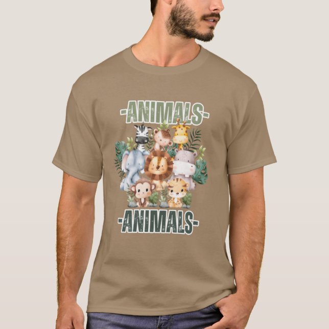 Animals retro family T-Shirt (Front)