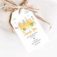 Animals School Bus Birthday Party Favour Tags