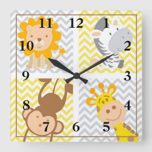 Animals Square Wall Clock