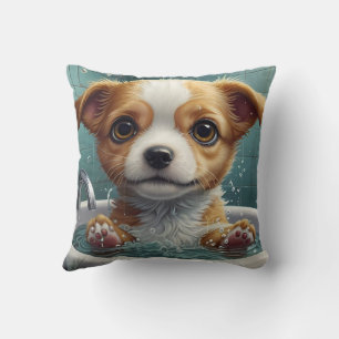 Animals Taking a Bath Funny Cushion