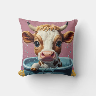 Animals Taking a Bath Funny Cushion