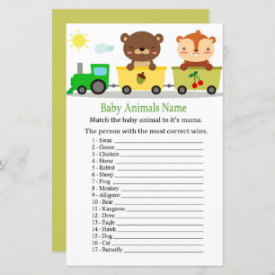 Animals train Baby Animals Name Game