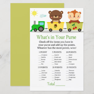 Animals train What's in your purse game baby showe