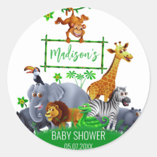 Animals Wild One Jungle greenery safari winter Classic Round Sticker