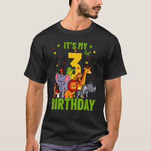 Animals Wildlife 3rd Birthday Party A Day At The P T-Shirt
