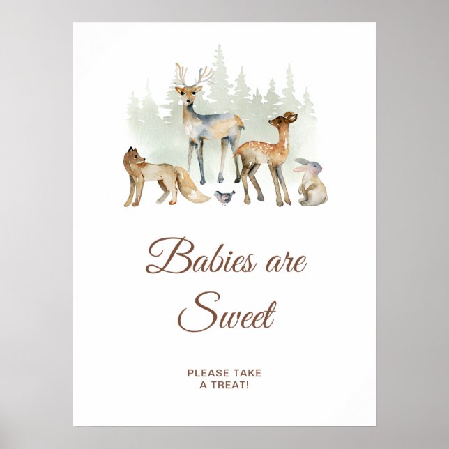 Animals Woodland Babies are Sweet Sign (Front)