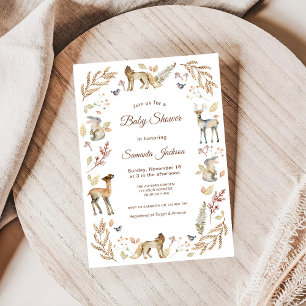 Animals Woodland Baby Shower Invitation