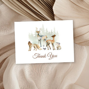 Animals Woodland Baby Shower Thank You Card