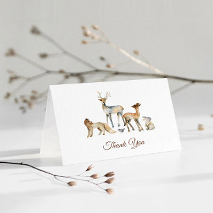 Animals Woodland Baby Shower Thank You Card