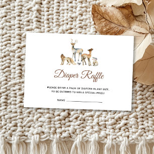 Animals Woodland Diaper Raffle Enclosure Card