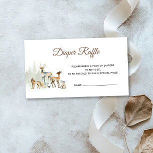 Animals Woodland Diaper Raffle Enclosure Card