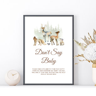 Animals Woodland Don't say Baby Sign