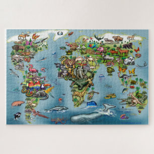 Animals World Map Jigsaw Puzzle