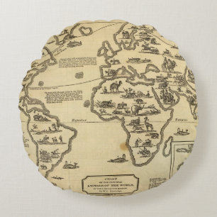Animals World Round Cushion