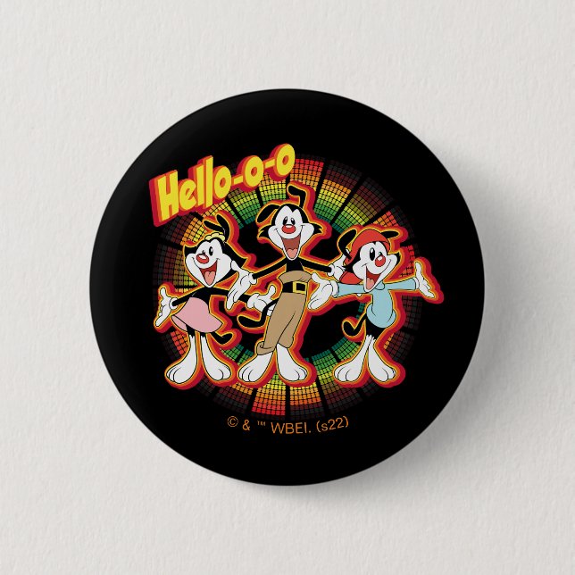 Animaniacs | Hello-o-o Retro Equalizer Graphic 6 Cm Round Badge (Front)