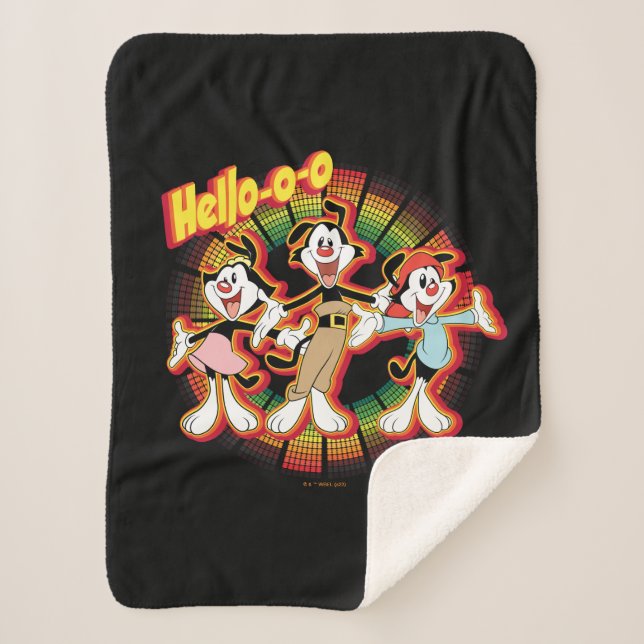 Animaniacs | Hello-o-o Retro Equalizer Graphic Sherpa Blanket (Front)