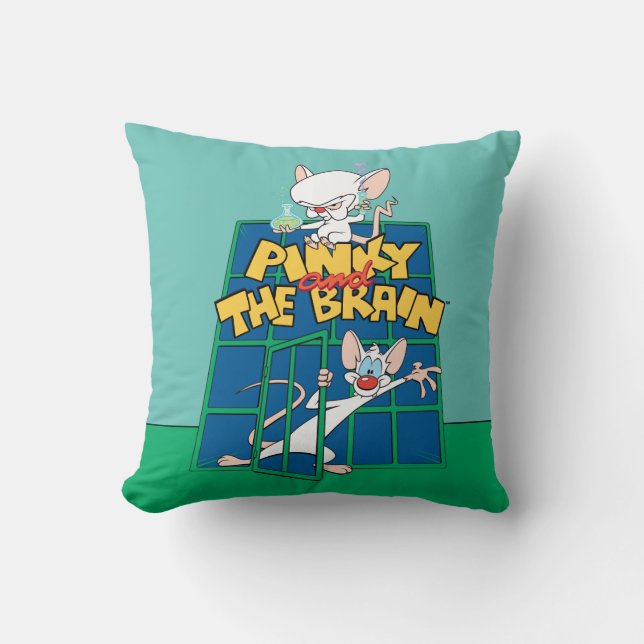 Animaniacs | Pinky and The Brain Cage Graphic Cushion (Front)