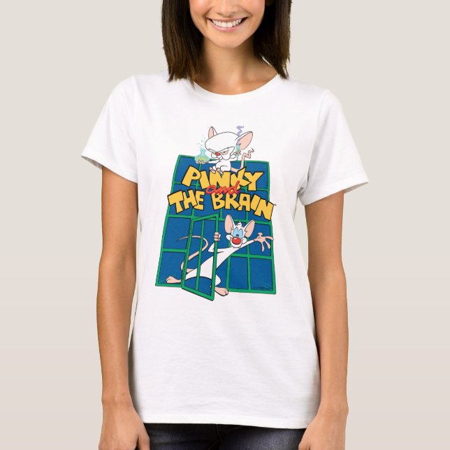 Animaniacs | Pinky and The Brain Cage Graphic T-Shirt (Front)