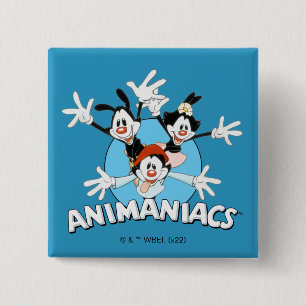 Animaniacs Warner Siblings Arms Wide Graphic 15 Cm Square Badge