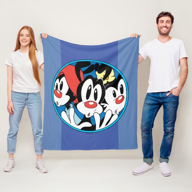 Animaniacs | Warner Siblings Circle Graphic Fleece Blanket (In Situ)