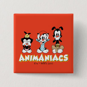 Animaniacs Warner Siblings "No Evil" Graphic 15 Cm Square Badge
