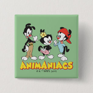 Animaniacs   Yakko, Dot, and Wakko Standing 15 Cm Square Badge