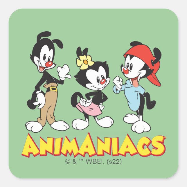 Animaniacs | Yakko, Dot, and Wakko Standing Square Sticker (Front)
