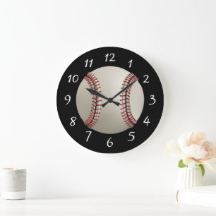 Animated Baseball Large Clock