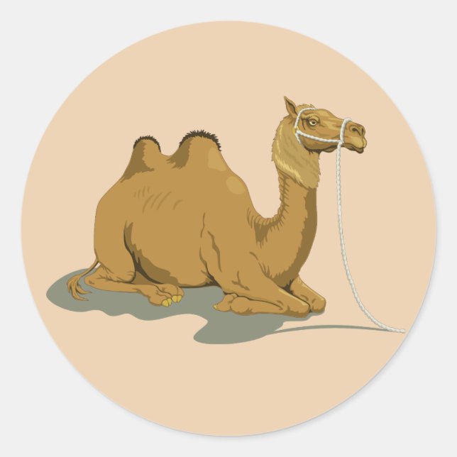 Animated Camel Classic Round Sticker (Front)