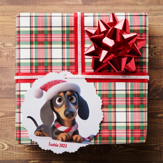 Animated Dachshund Puppy  Tree Decoration Card (Insitu (Gift))