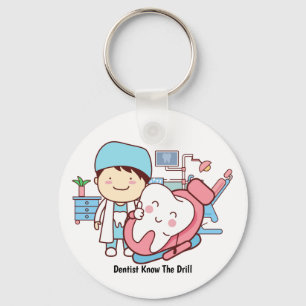 Animated dentist with tooth   key ring