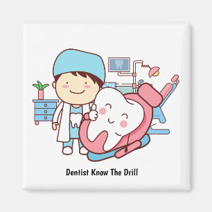 Animated dentist with tooth  magnet