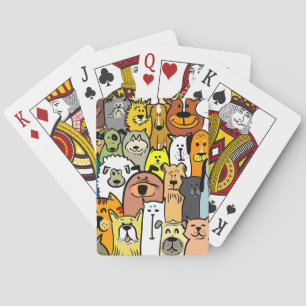 Animated Dogs and Cats illustrations Playing Cards