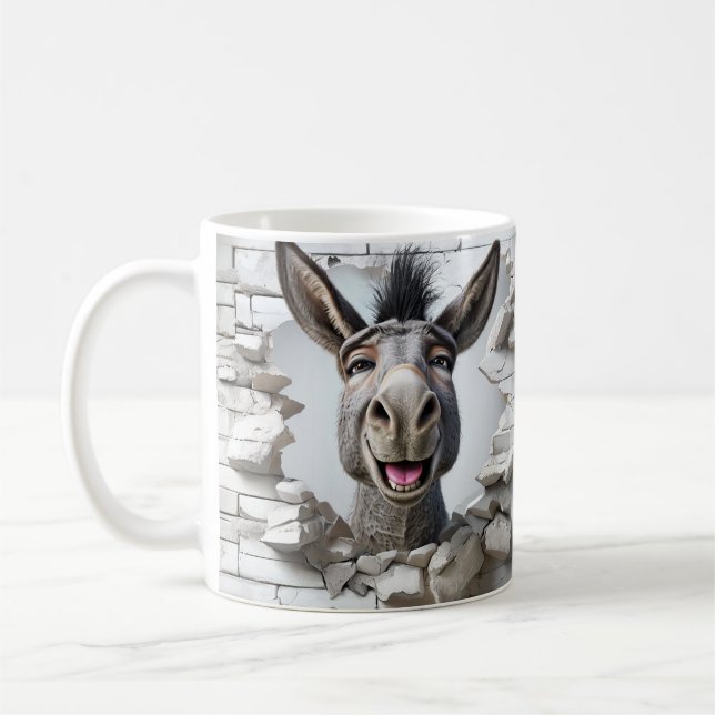 Animated Donkey's Head appears Breaking wall Coffee Mug (Left)