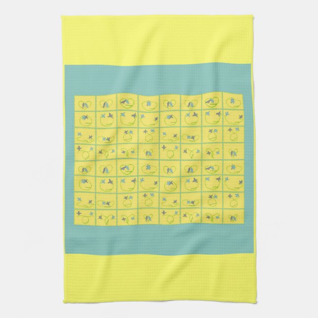 Animated Flights Fancy Birds Kissing Kitchen Towel (Vertical)