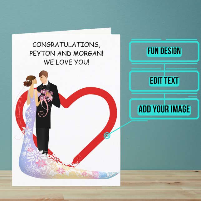 Animated Floral Magic Wedding Day Congratulations Card (Send your love and congratulations with a modern and unique twist.)