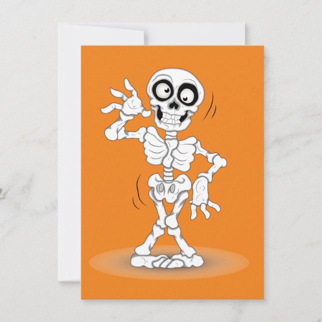 Animated Halloween Skeleton Card (Front)