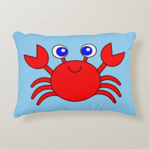 Animated  Happy Red Crab Decorative Cushion