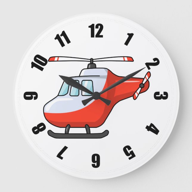 Animated helicopter background large clock (Front)