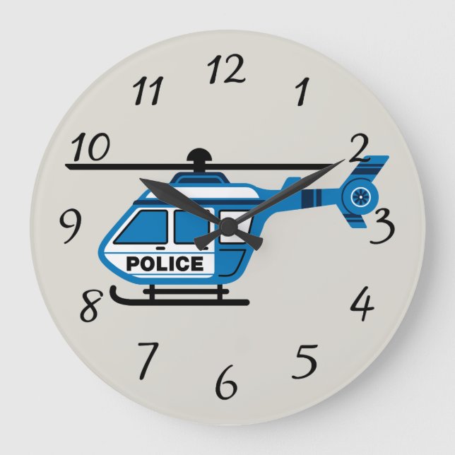 Animated Helicopter Large Clock (Front)