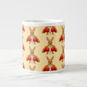 Animated kangaroo with red boxing gloves  large coffee mug