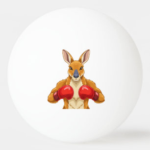 Animated kangaroo with red boxing gloves  ping pong ball