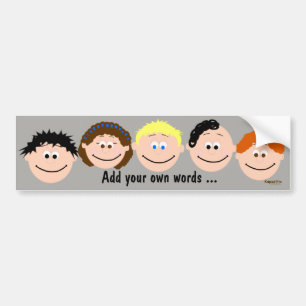 Animated Kids Faces (original kapskids faces) Bumper Sticker