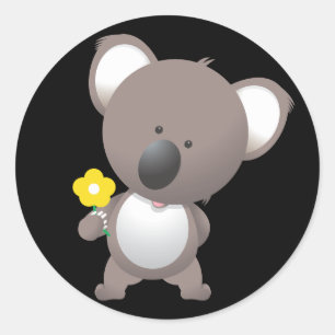 Animated Koala Bear Classic Round Sticker