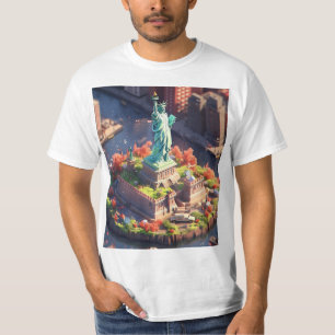 Animated Liberty Statue Nyc Manhattan T-shirt