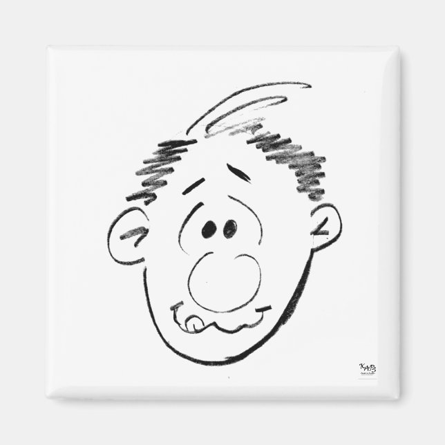 Animated Mans Face Emotions Faces Magnet (Front)