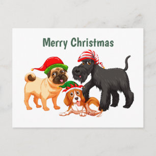 Animated Merry Christmas Dogs Postcard
