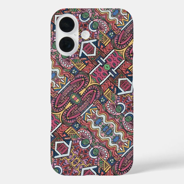Animated-Modern Geometric Pattern Case-Mate iPhone Case (Back)