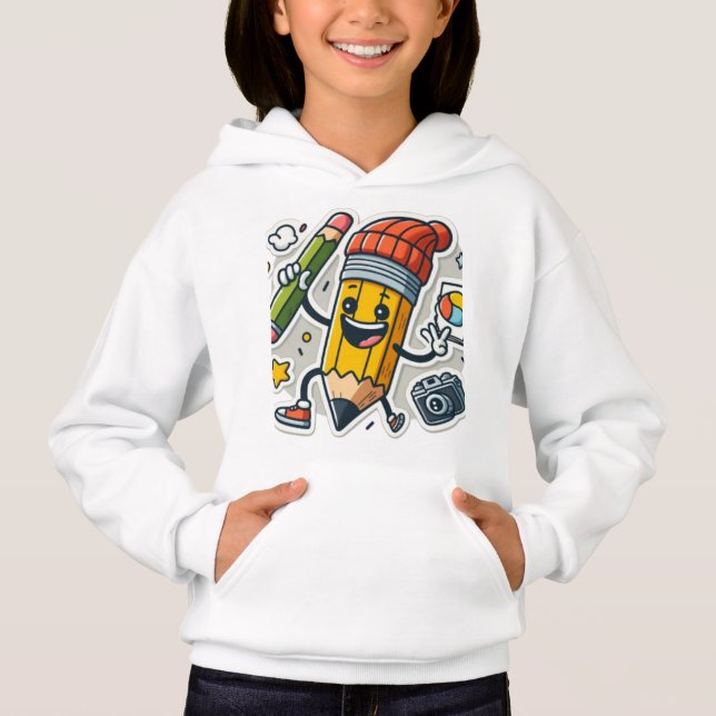 Animated Pencil Character - Playful Art (Front)